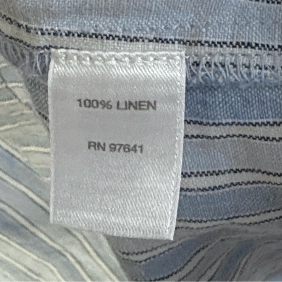 NWT J. Jill Love Linen 100% Linen Striped Roll Tab Sleeve Shirt Dress Petite XS - Picture 9 of 11